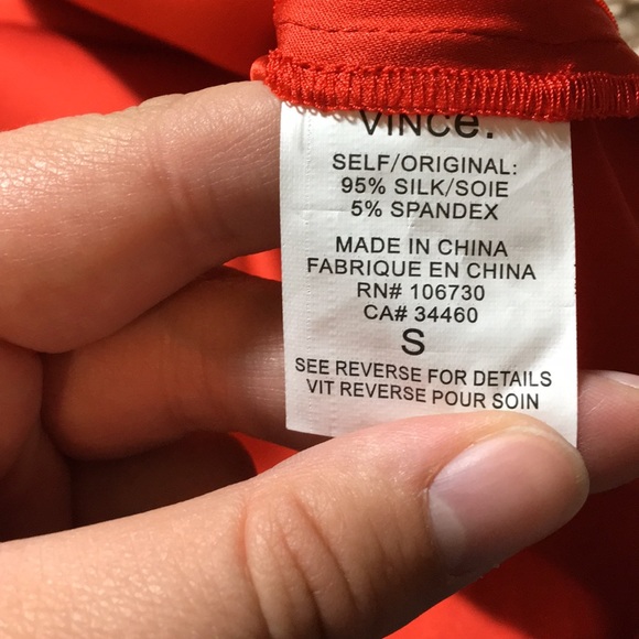 Vince. Red Silk and Spandex Blouse - Picture 7 of 7